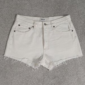 Agolde White Distressed Jean Shorts Casual Style